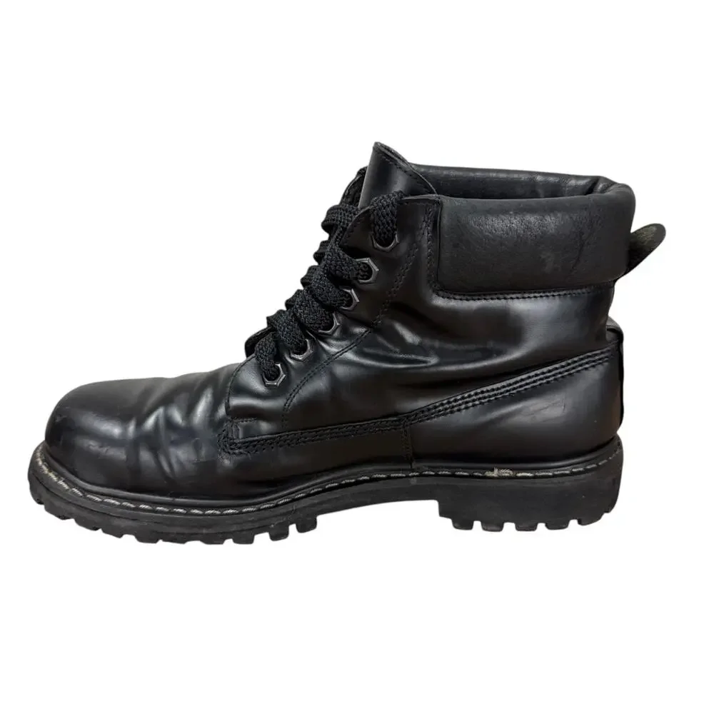 Big Country Leather Boots Mens 10 M Lug Sole Combat Goth Grunge Work Ankle Vtg